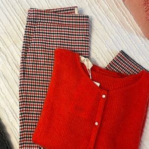 Sezane plaid pencil pants.